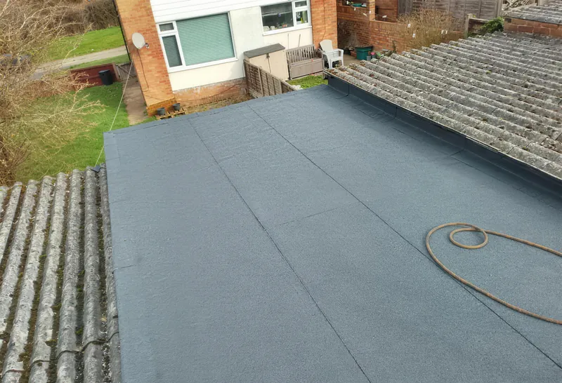 New mineral felt flat roof on a rear extension